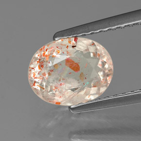 Pietra solare Arancione naturale da 1.20 ct, Taglio ovale, Trasparente