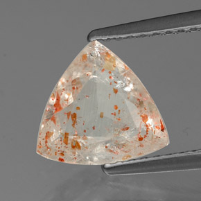 Pietra solare Arancione naturale da 1.19 ct, Taglio trillion, Trasparente