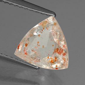 Pietra solare Arancione naturale da 1.19 ct, Taglio trillion, Trasparente
