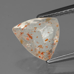 Pietra solare Arancione naturale da 1.19 ct, Taglio trillion, Trasparente