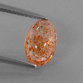 Pietra del sole naturale arancione da 1,70 ct, trasparente, trasparente/traslucido
