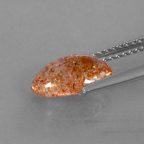 Pietra del sole naturale arancione da 1,70 ct, trasparente, trasparente/traslucido