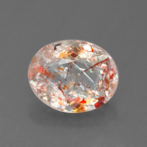 Pietra del sole naturale arancione da 1,06 ct, taglio ovale, trasparente