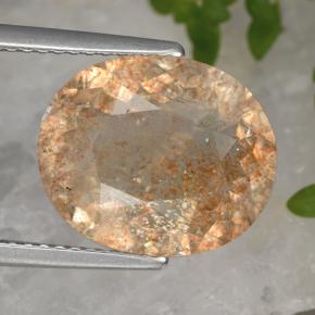 Pietra del sole arancione naturale da 4,51 ct, taglio ovale, trasparente