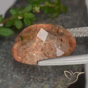 Pietra solare Arancione chiaro naturale da 5.58 ct, Ovale, Traslucido