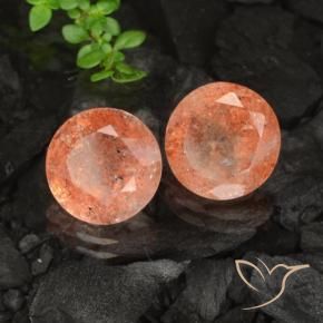 Gemme di Pietra solare zenzero arancia naturale da 6.37 ct, Rotondo, Traslucido