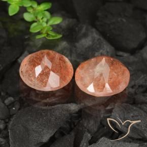 Gemme di Pietra solare zenzero arancia naturale da 6.37 ct, Rotondo, Traslucido