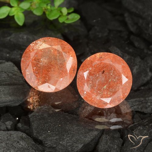 6.55ctw Naturale zenzero arancia Pietra solare, Rotondo, Trasparente