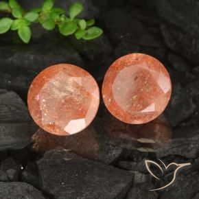 Gemme di Pietra solare zenzero arancia naturale da 6.55 ct, Rotondo, Trasparente