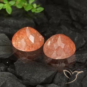 Gemme di Pietra solare zenzero arancia naturale da 6.55 ct, Rotondo, Trasparente
