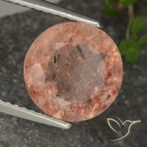 Pietra solare Arancione chiaro naturale da 3.42 ct, Rotondo, Trasparente