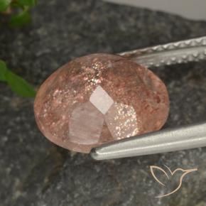 Pietra solare Arancione chiaro naturale da 3.42 ct, Rotondo, Trasparente