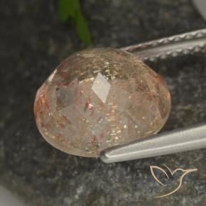Pietra solare Arancione chiaro naturale da 3.55 ct, Rotondo, Trasparente