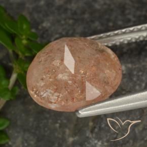 Pietra solare Arancio Pesca Chiaro naturale da 3.36 ct, Rotondo, Trasparente