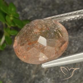 Pietra solare Arancione chiaro naturale da 3.19 ct, Rotondo, Trasparente