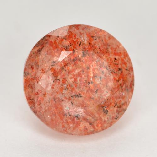 Pietra solare Arancio caldo naturale da 4.35 ct, Taglio rotondo, Traslucido