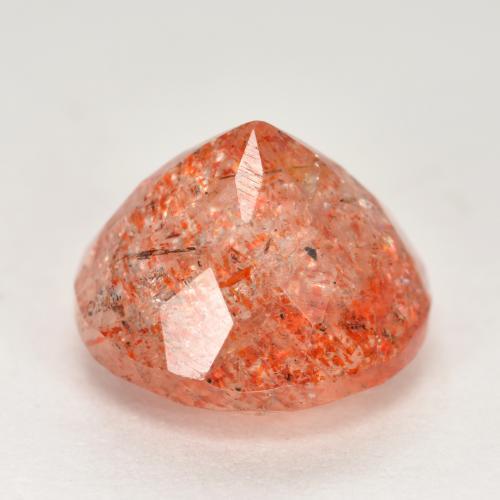 Pietra solare Arancio caldo naturale da 4.35 ct, Taglio rotondo, Traslucido