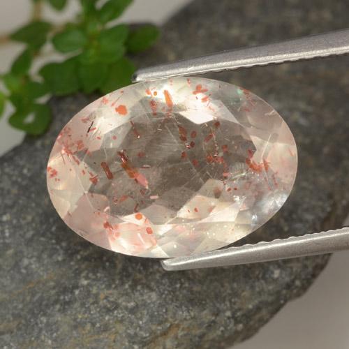 Pietra del sole naturale arancione da 5,02 ct, taglio ovale, trasparente