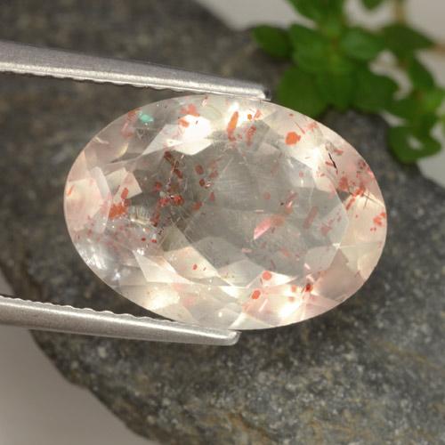 Pietra del sole naturale arancione da 5,02 ct, taglio ovale, trasparente