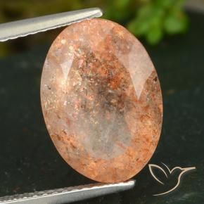 Pietra solare Arancione chiaro naturale da 5.89 ct, Ovale, Traslucido