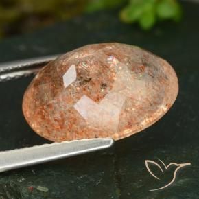 Pietra solare Arancione chiaro naturale da 5.89 ct, Ovale, Traslucido