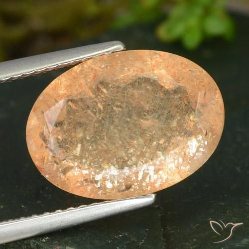 4.99ct Naturale Arancione rossastra Pietra solare, Ovale, Trasparente