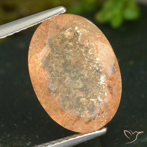 Pietra solare Arancione rossastra naturale da 4.99 ct, Ovale, Trasparente