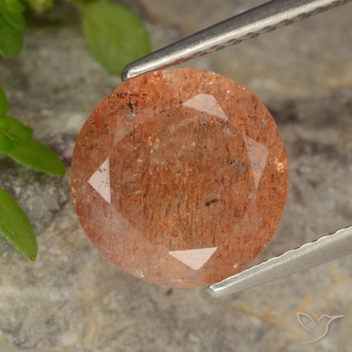3.20ct Naturale Arancio Medio Pietra solare, Rotondo, Traslucido