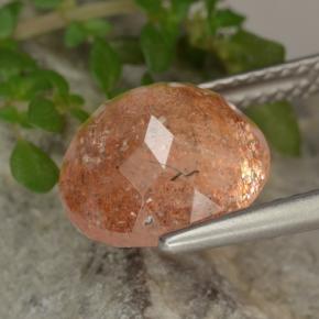 Pietra solare Arancione naturale da 3.99 ct, Taglio rotondo, Traslucido