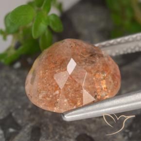 Pietra solare Arancio medio-chiaro naturale da 3.72 ct, Rotondo, Traslucido