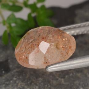 Pietra solare Arancione chiaro naturale da 3.06 ct, Taglio rotondo, Traslucido