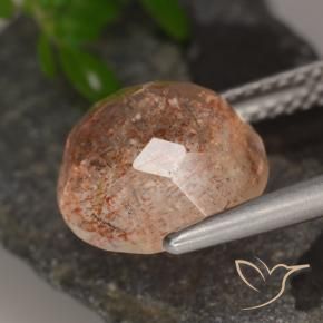 Pietra solare Arancione rossastra naturale da 3.97 ct, Rotondo, Traslucido