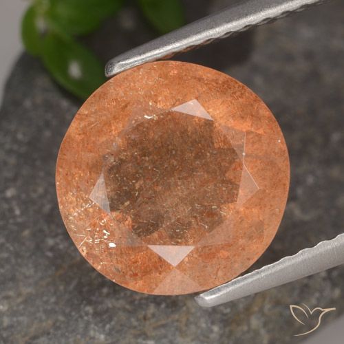 3.36ct Naturale Arancio Medio Pietra solare, Rotondo, Traslucido
