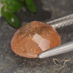 Pietra solare Arancio Medio naturale da 3.36 ct, Rotondo, Traslucido