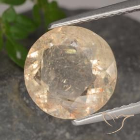 Pietra solare Cantalupo Arancia naturale da 3.49 ct, Rotondo, Trasparente