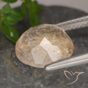 Pietra solare Cantalupo Arancia naturale da 3.49 ct, Rotondo, Trasparente
