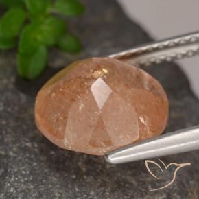 Pietra solare Arancione chiaro naturale da 3.41 ct, Rotondo, Traslucido