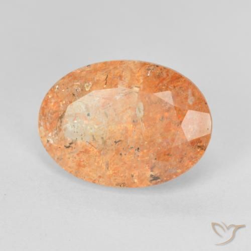 Pietra solare Arancio Medio naturale da 5.65 ct, Ovale, Traslucido