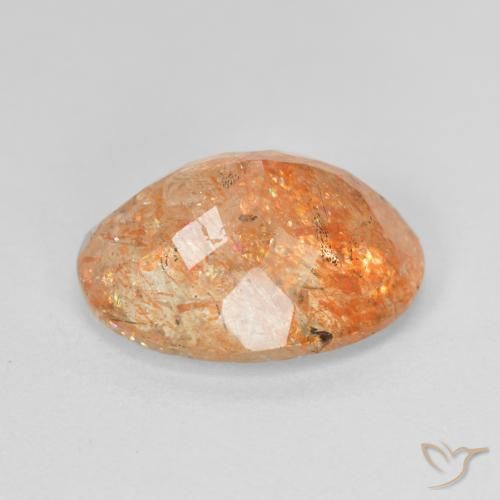 Pietra solare Arancio Medio naturale da 5.65 ct, Ovale, Traslucido