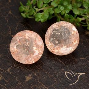 Gemme di Pietra solare Arancione chiaro naturale da 7.09 ct, Rotondo, Trasparente