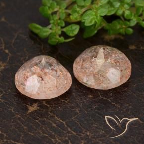 Gemme di Pietra solare Arancione chiaro naturale da 7.09 ct, Rotondo, Trasparente
