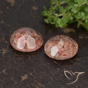 Gemme di Pietra solare Pesca naturale da 6.34 ct, Rotondo, Trasparente