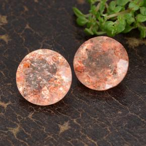Pietra del sole naturale arancione da 5,73 ct, taglio rotondo, trasparente