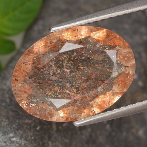 Pietra solare zenzero arancia naturale da 4.17 ct, Taglio ovale, Trasparente