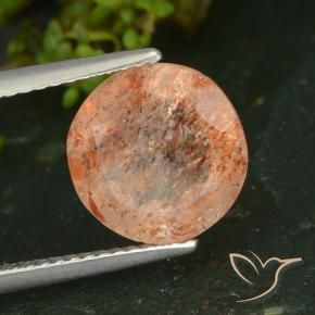 Pietra solare Arancione chiaro naturale da 3.24 ct, Rotondo, Trasparente