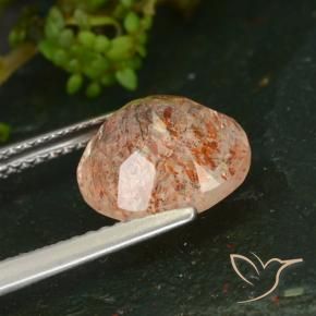Pietra solare Arancione chiaro naturale da 3.24 ct, Rotondo, Trasparente