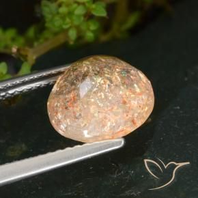 Pietra solare Arancione chiaro naturale da 3.56 ct, Rotondo, Trasparente