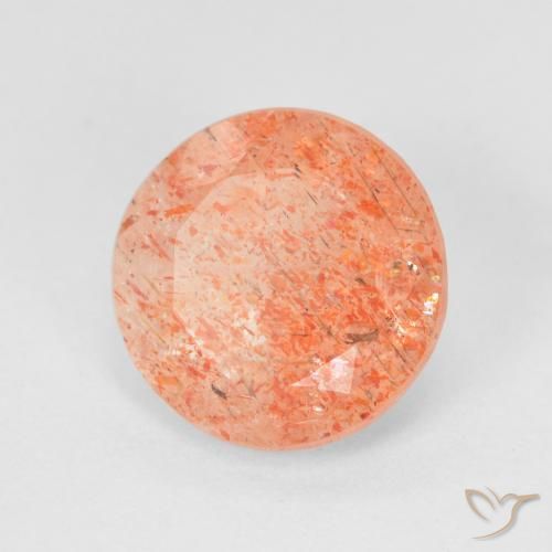 Pietra solare zenzero arancia naturale da 3.19 ct, Rotondo, Traslucido