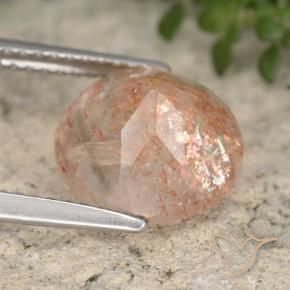 Pietra solare zenzero arancia naturale da 3.21 ct, Rotondo, Traslucido