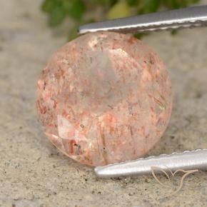 Pietra solare Pesca naturale da 3.52 ct, Rotondo, Trasparente